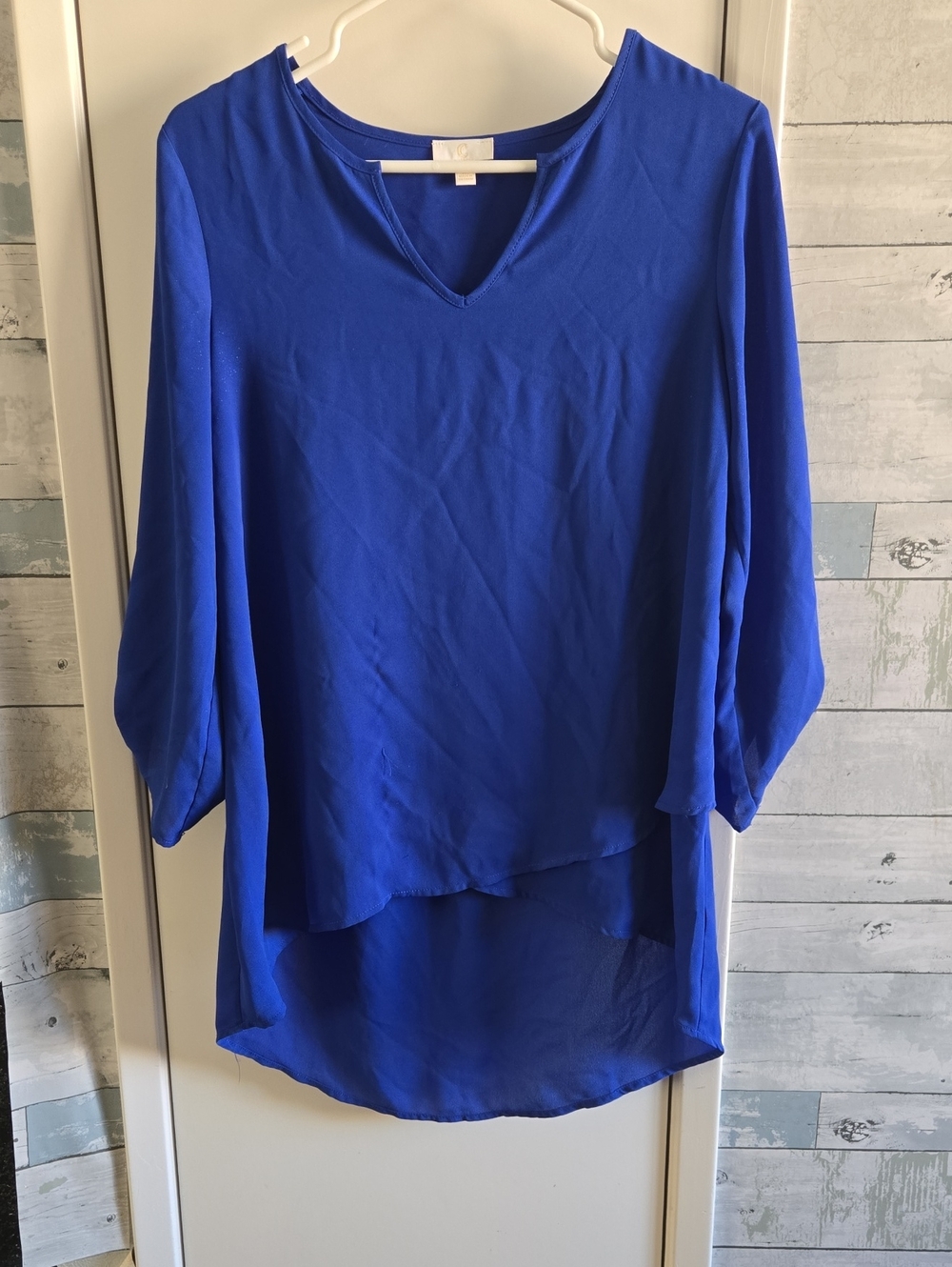 Charming Charlie Cobalt V-Neck High-Low Tunic